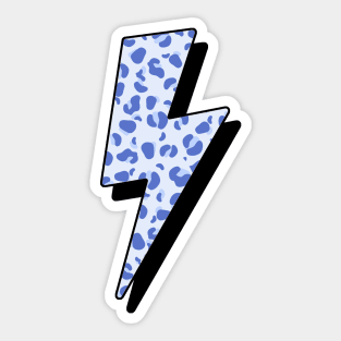 Blue Cheetah Print Lightning Bolt Sticker